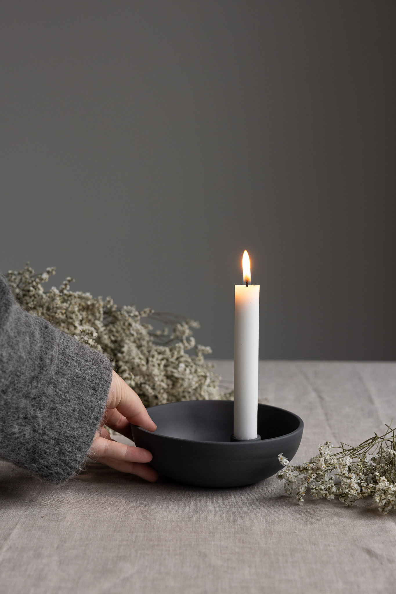 Candle Holder Lidatorp, small, dark grey