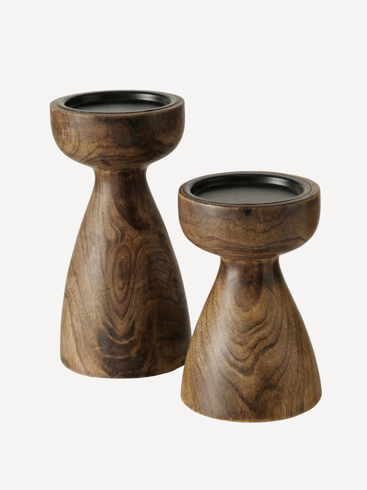 Candle Holder Set Plamo, dark brown