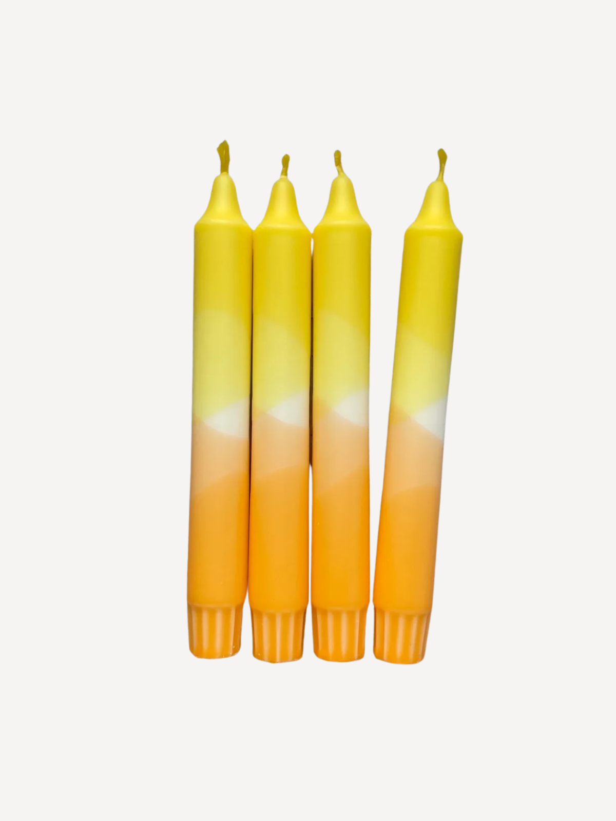 Dip Dye Candle, Set of 4, yellow-orange