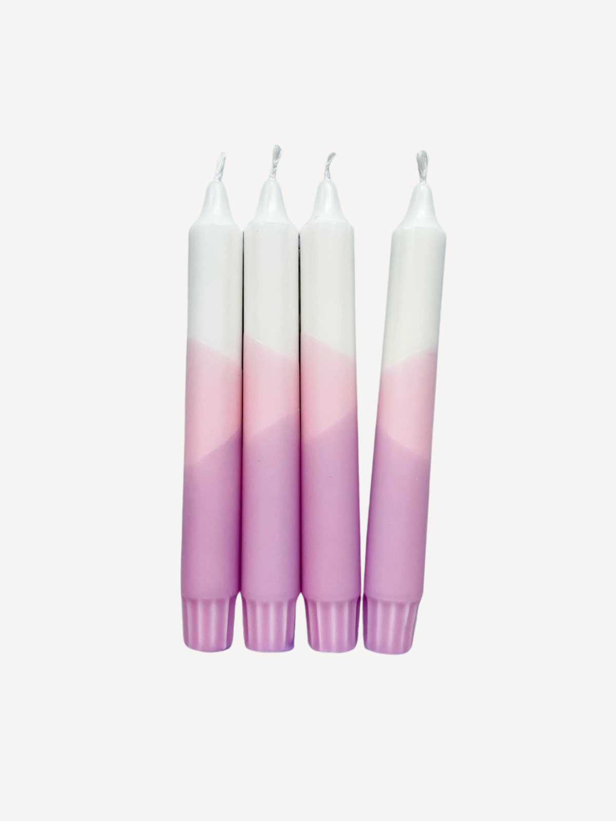 Dip Dye Candle, Set of 4,  purple-pink-white