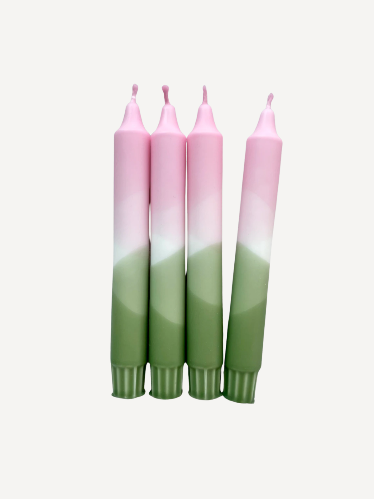 Dip Dye Candle, Set of 4, olive-pink