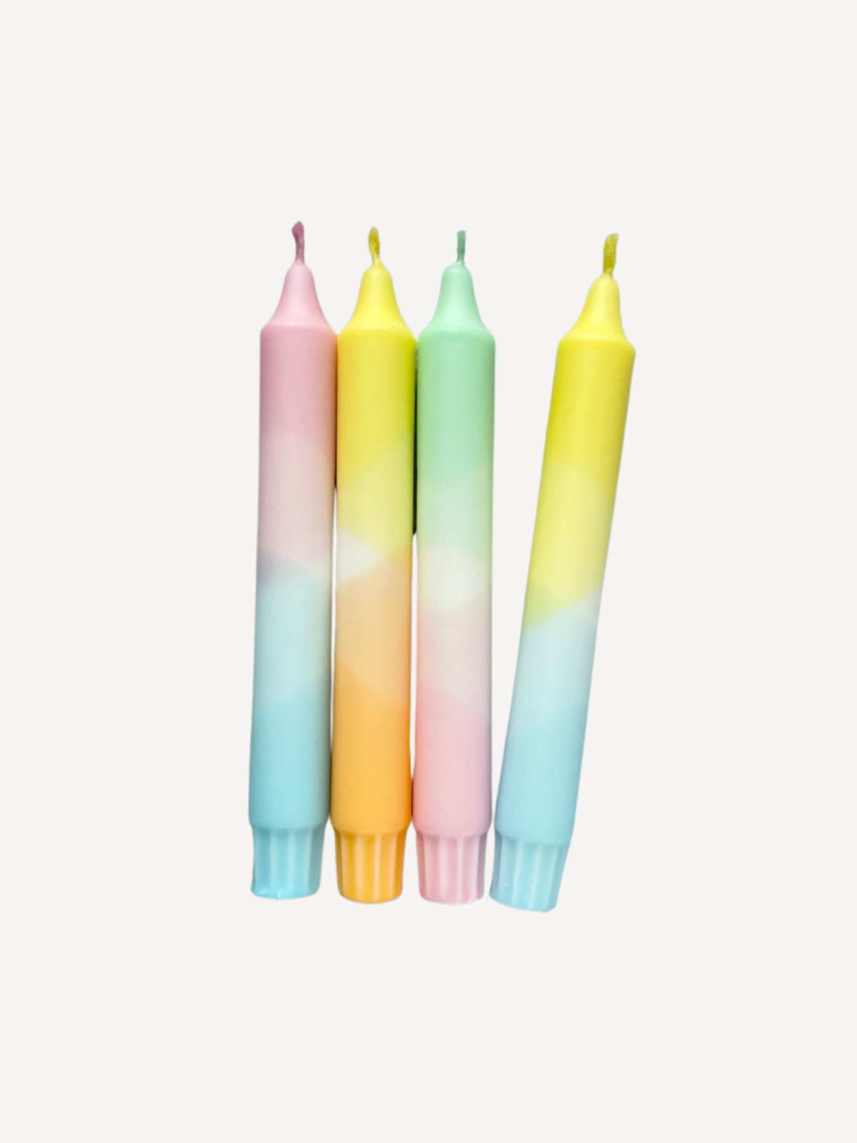 Dip Dye Candle, Set of 4, pastel mix